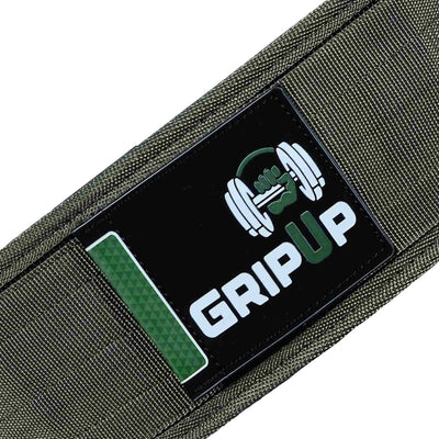 Cinturón de levantamiento de pesas GripUp de 4 pulgadas con cierre rápido - Verde