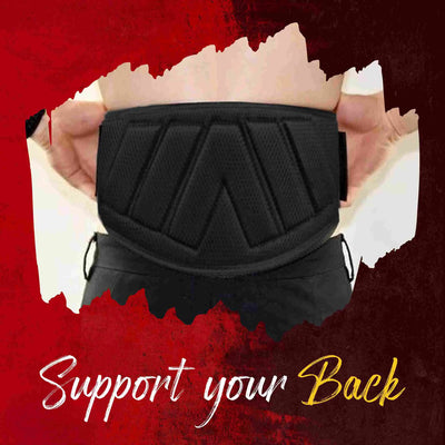 Grip Up Back Support Weightlifting Belt - Black