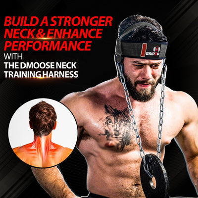 GripUp Neck Harness 4MM Padded Neck Developer 90CM adjustable Steel Chain