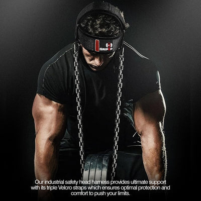 GripUp Neck Harness 4MM Padded Neck Developer 90CM adjustable Steel Chain