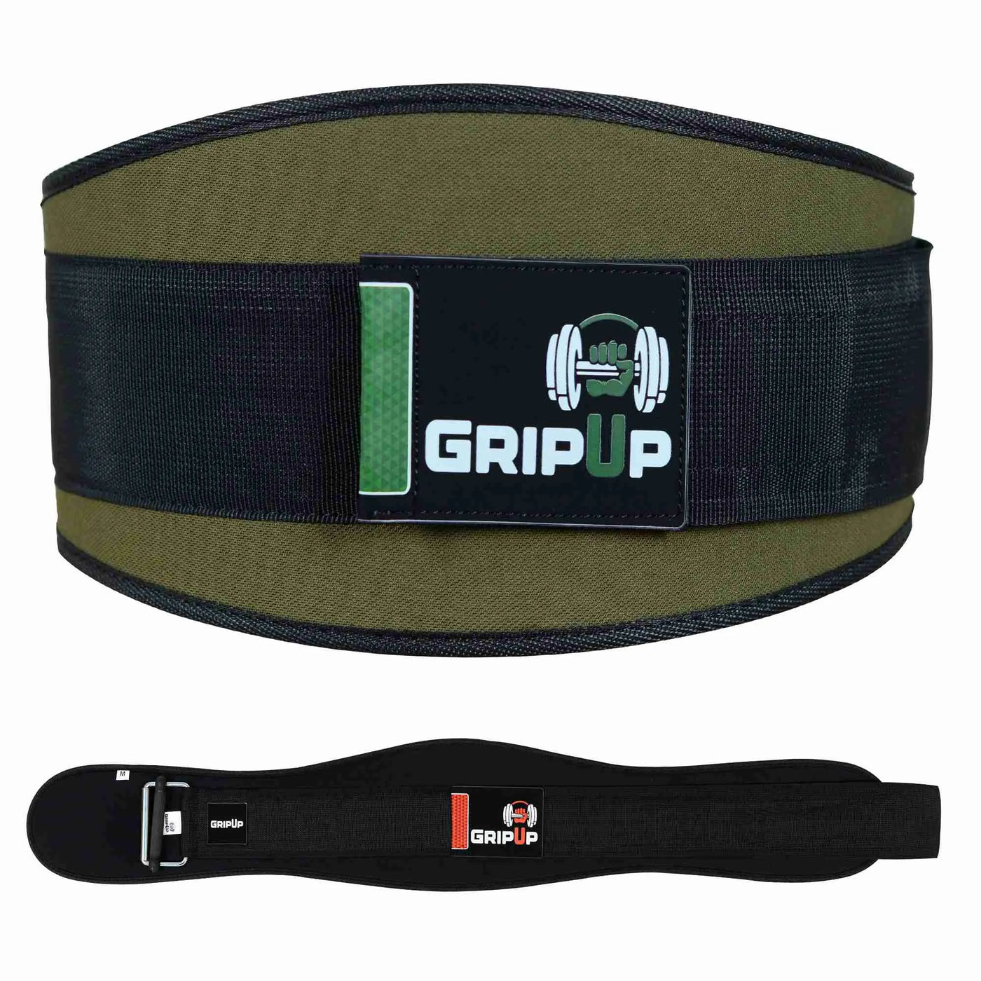 Cinturón de gimnasio de neopreno GripUp de 6.5" para levantamiento de pesas - Verde