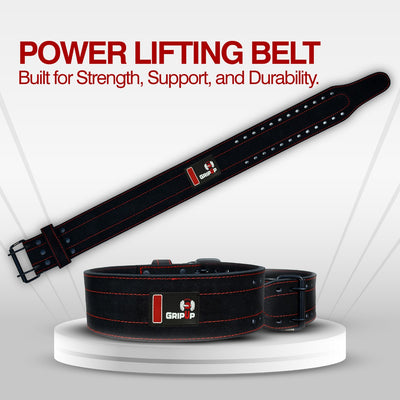 GripUp Suede Leather Powerlifting Belt – 4-Inch Wide, 10mm Thick