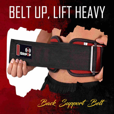 Cinturón de levantamiento de pesas con soporte para la espalda Grip Up - Rojo 