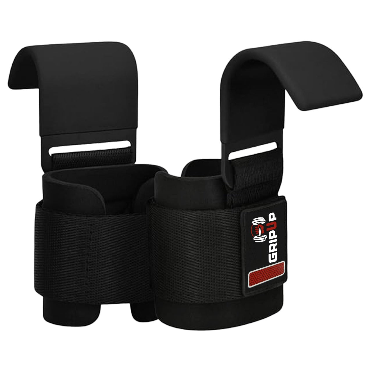 GripUp Lifting Hook Straps 8MM Neoprene Padded Non-Slip Rubber Grip